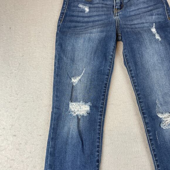 Judy Blue Womens Sz 0/24 Cropped Jeans Frayed Hem Distressed #JB82115DK - Picture 4 of 16